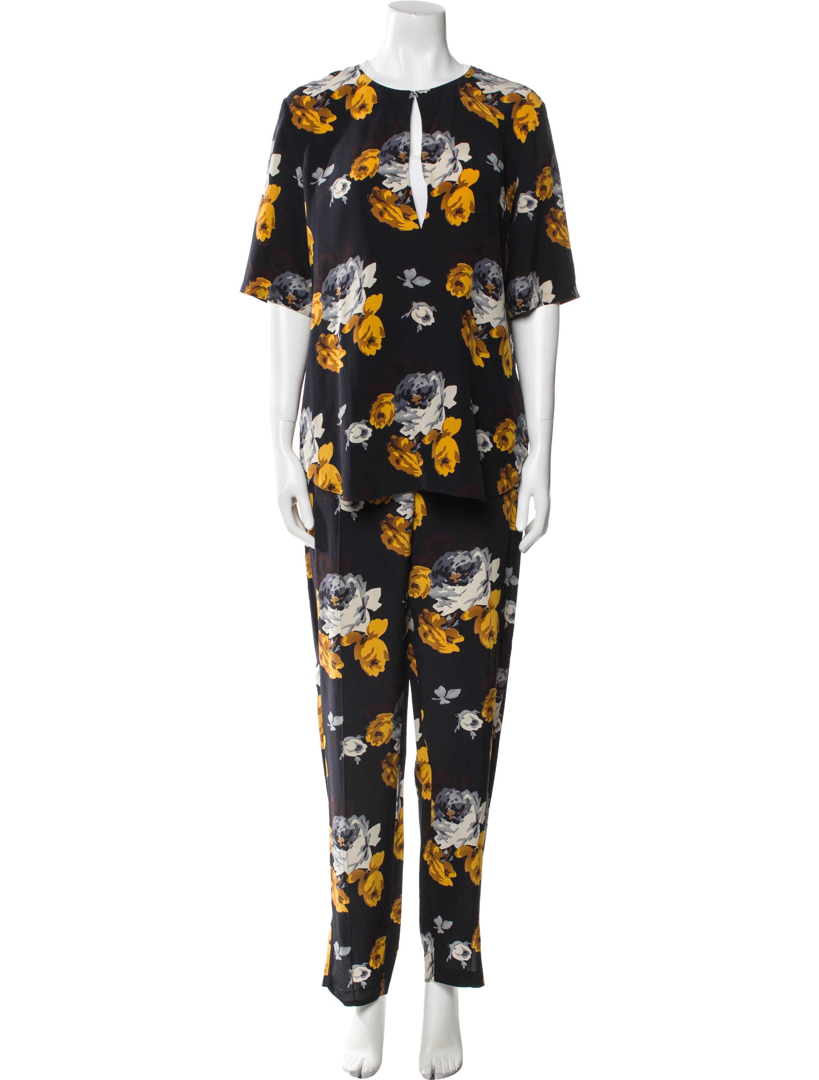 Theory Silk Printed Pant Set