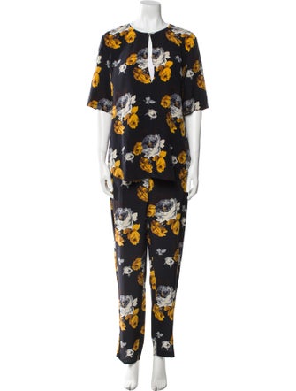 Theory Silk Printed Pant Set