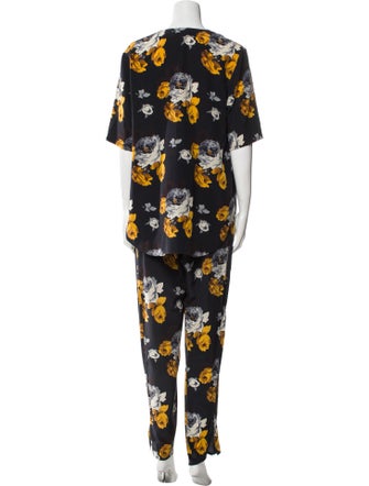 Theory Silk Printed Pant Set