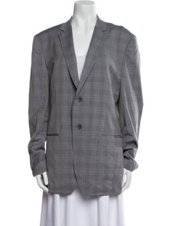 Theory Wool Plaid Print Blazer