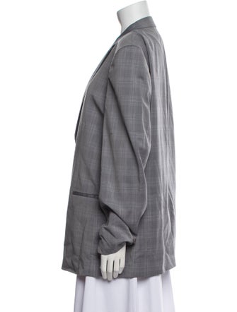 Theory Wool Plaid Print Blazer