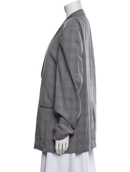 Theory Wool Plaid Print Blazer