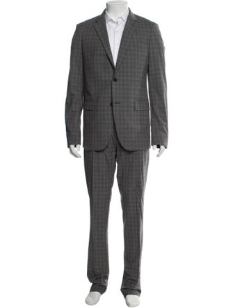 Theory Wool Plaid Print Two-Piece Blazer