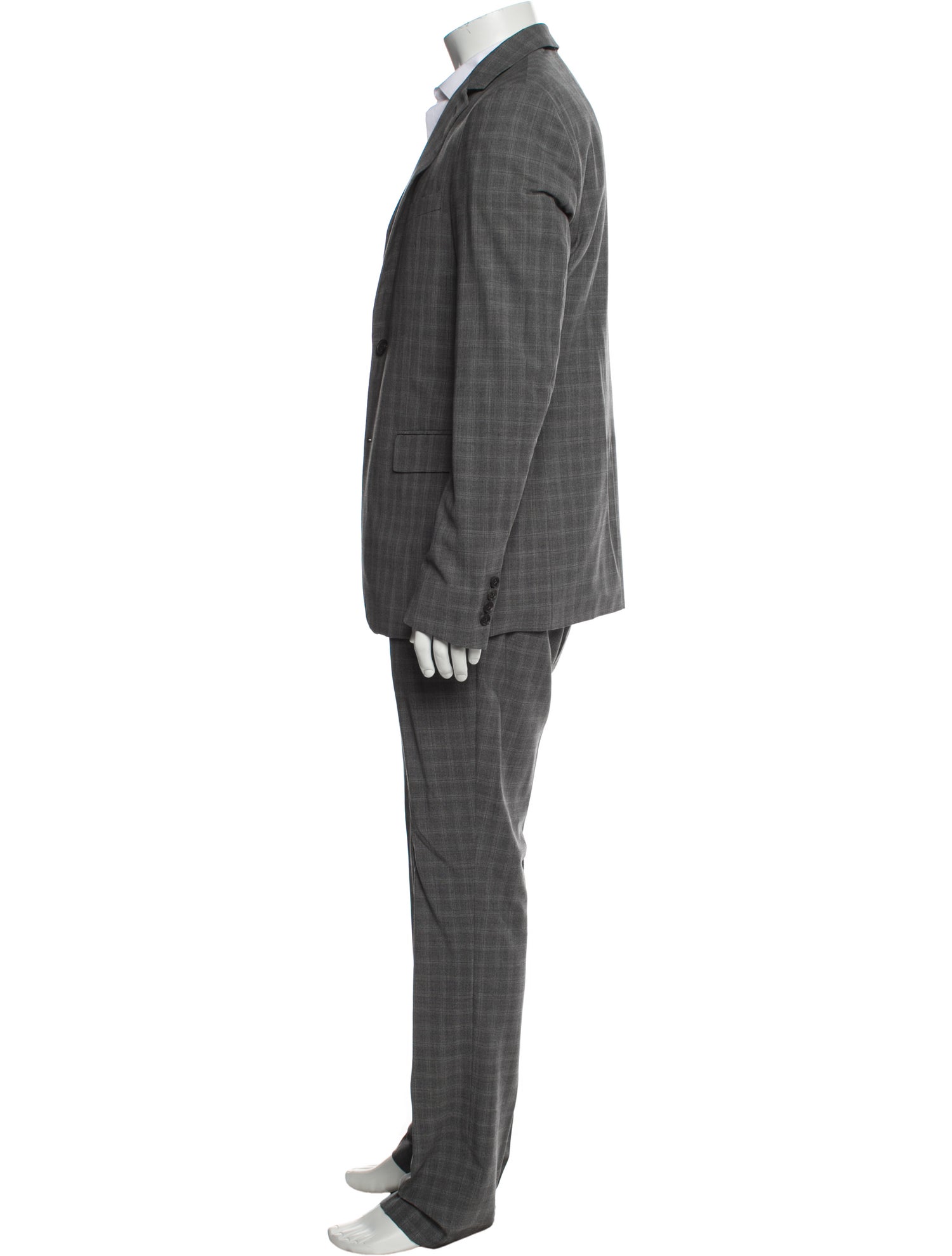 Theory Wool Plaid Print Two-Piece Blazer