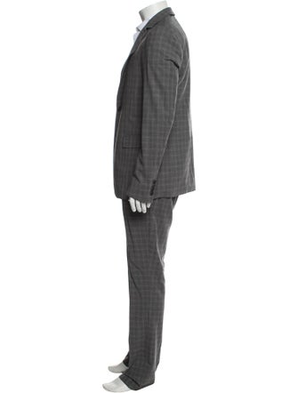 Theory Wool Plaid Print Two-Piece Blazer