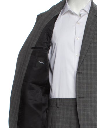 Theory Wool Plaid Print Two-Piece Blazer