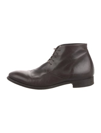 Theory Leather Lace-Up Boots