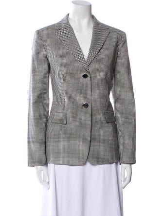 Theory Virgin Wool Plaid Print Blazer