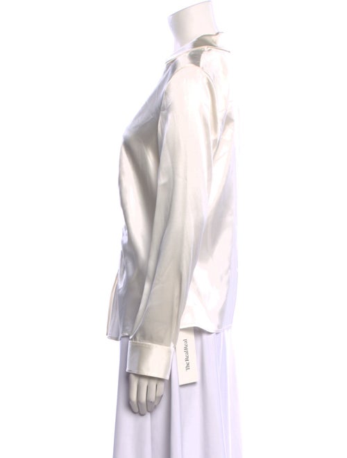 Theory Satin V-Neck Button-Up Top