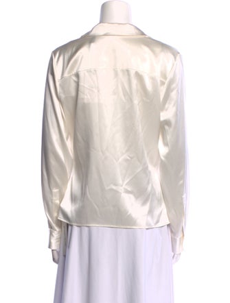 Theory Satin V-Neck Button-Up Top