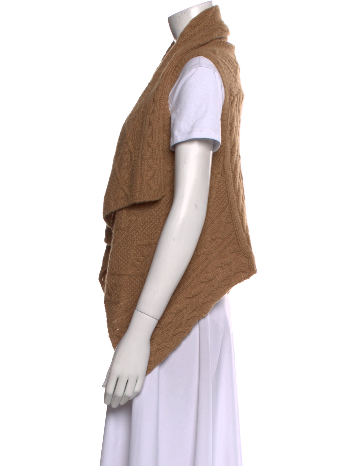 Theory Camel Hair Open Front Sweater