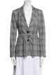 Theory Plaid Print Blazer