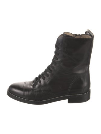 Theory Leather Combat Boots