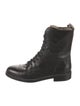 Theory Leather Combat Boots