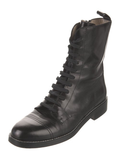 Theory Leather Combat Boots