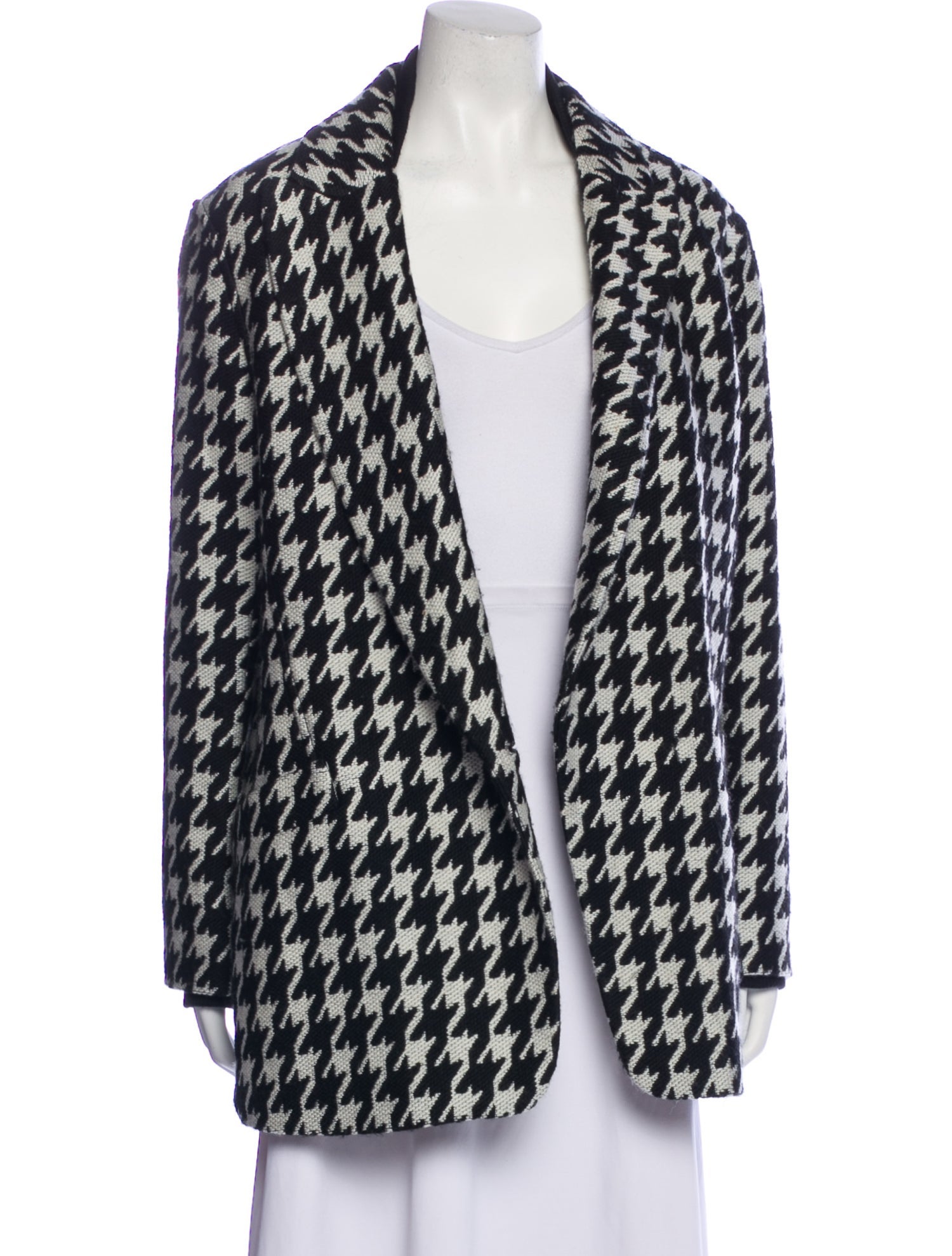 Theory Virgin Wool Houndstooth Print Coat