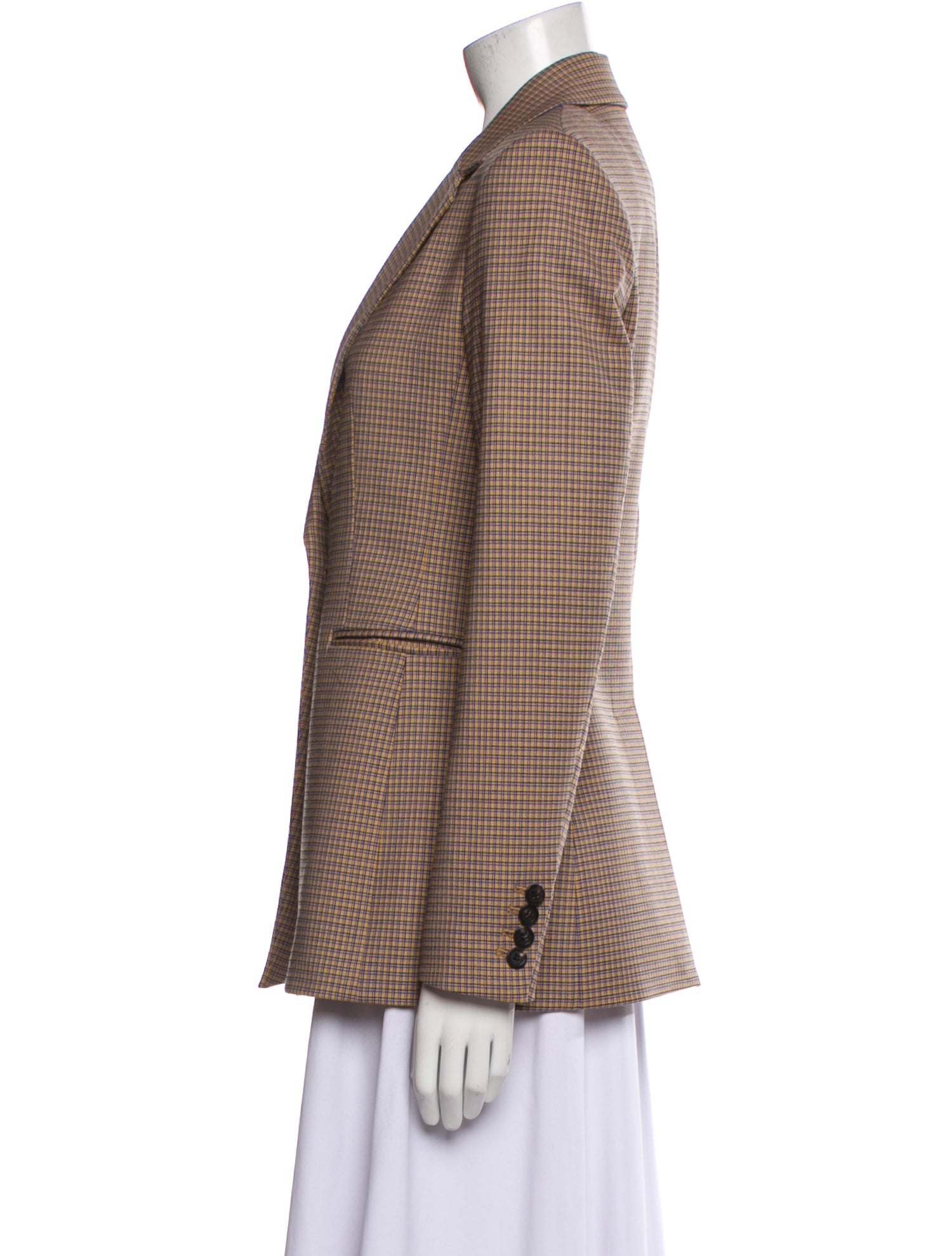 Theory Virgin Wool Plaid Print Blazer