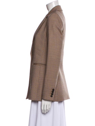 Theory Virgin Wool Plaid Print Blazer