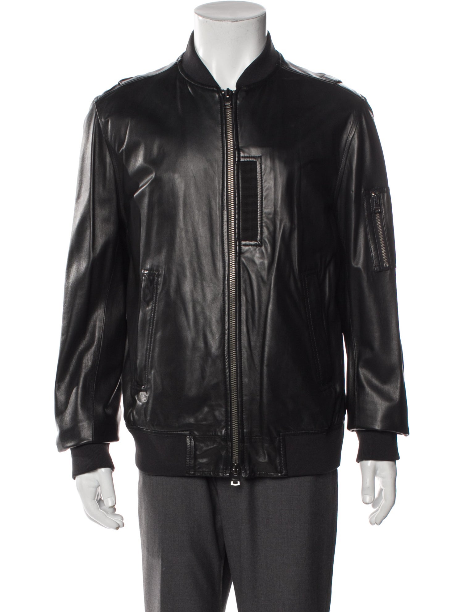 Theory Leather Bomber Jacket