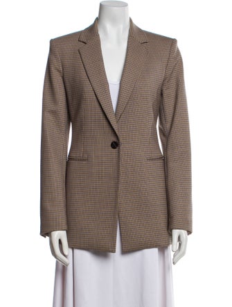 Theory Virgin Wool Plaid Print Blazer