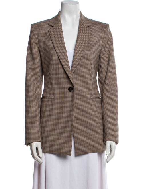 Theory Virgin Wool Plaid Print Blazer