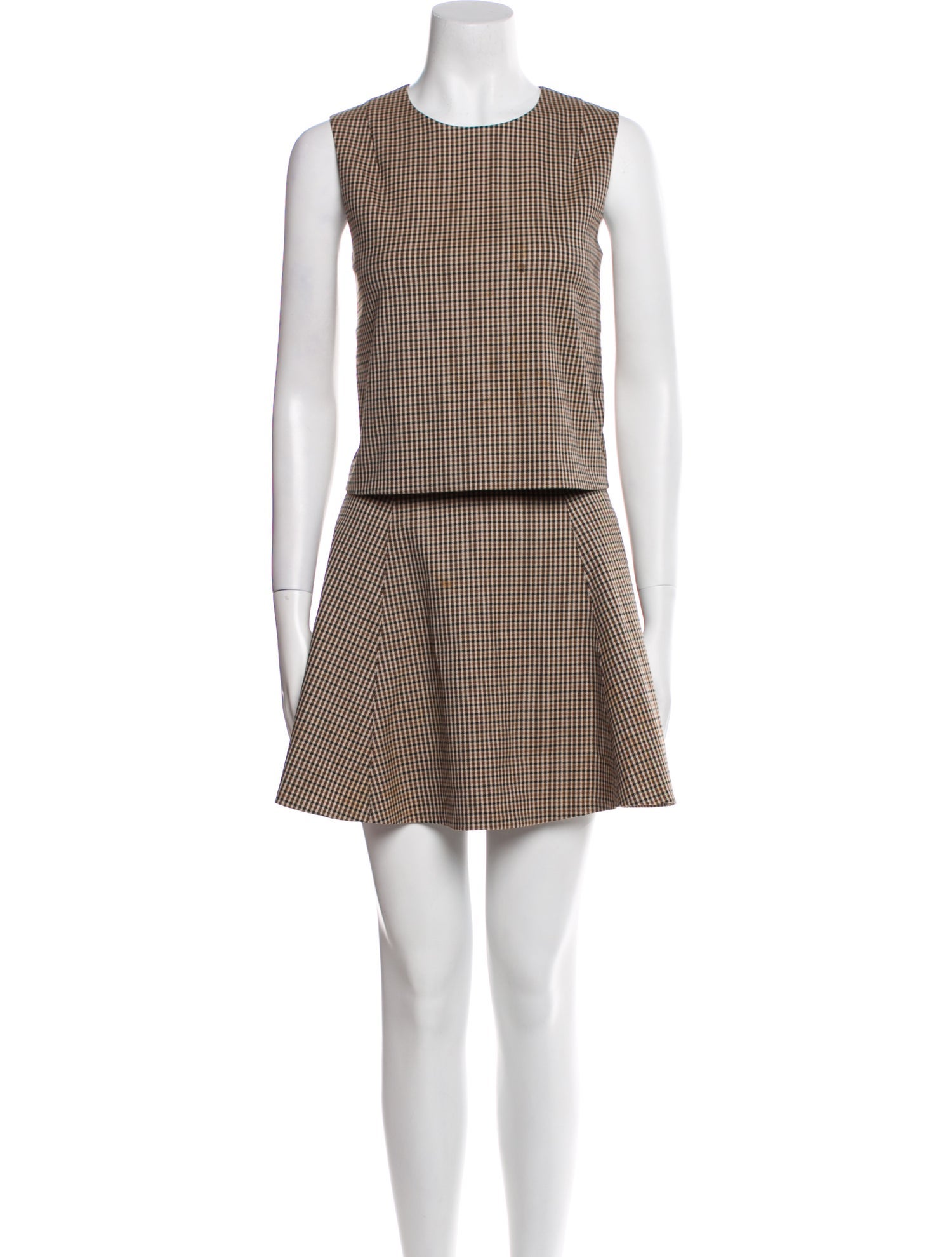 Theory Plaid Print Skirt Set