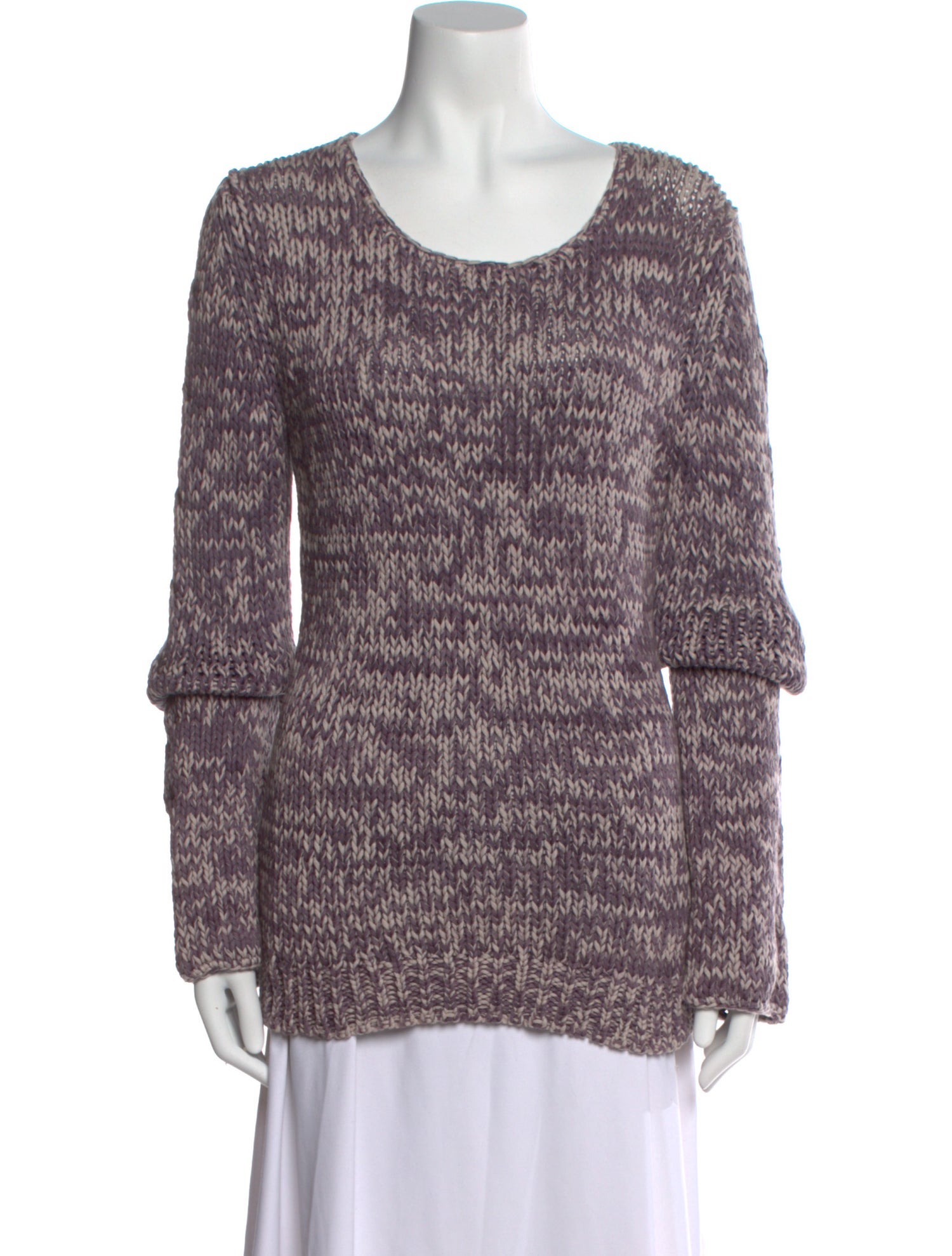 Theory Tweed Pattern Scoop Neck Sweater