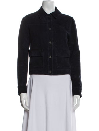 Theory Goat Leather Denim Jacket