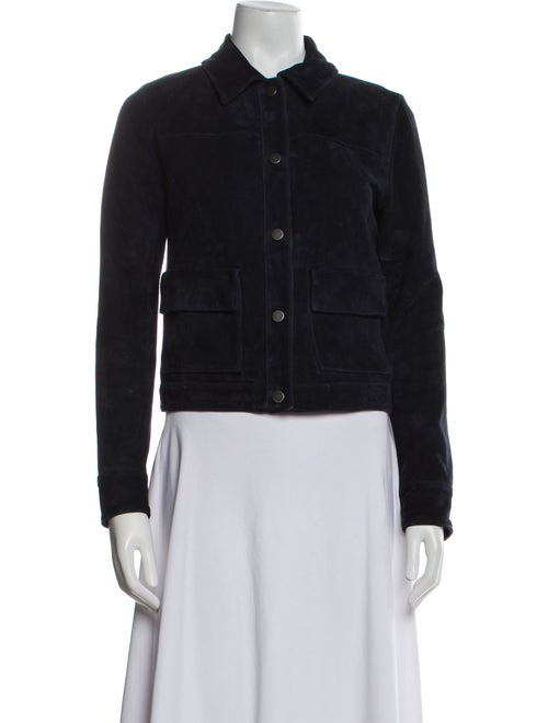 Theory Goat Leather Denim Jacket