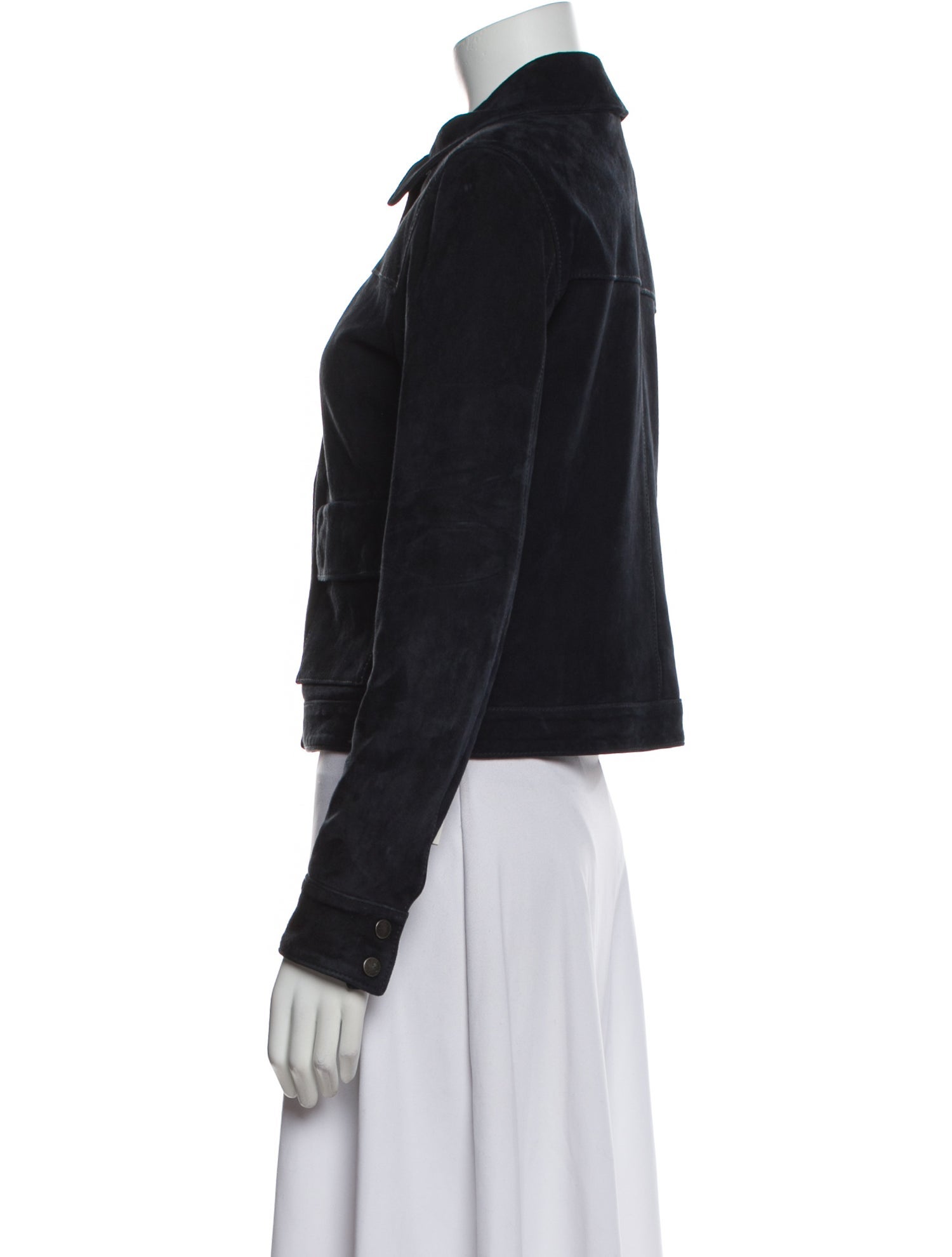 Theory Goat Leather Denim Jacket