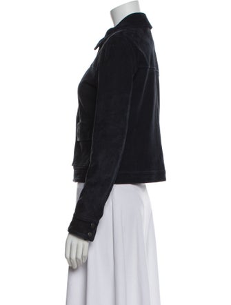 Theory Goat Leather Denim Jacket