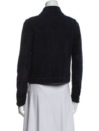 Theory Goat Leather Denim Jacket