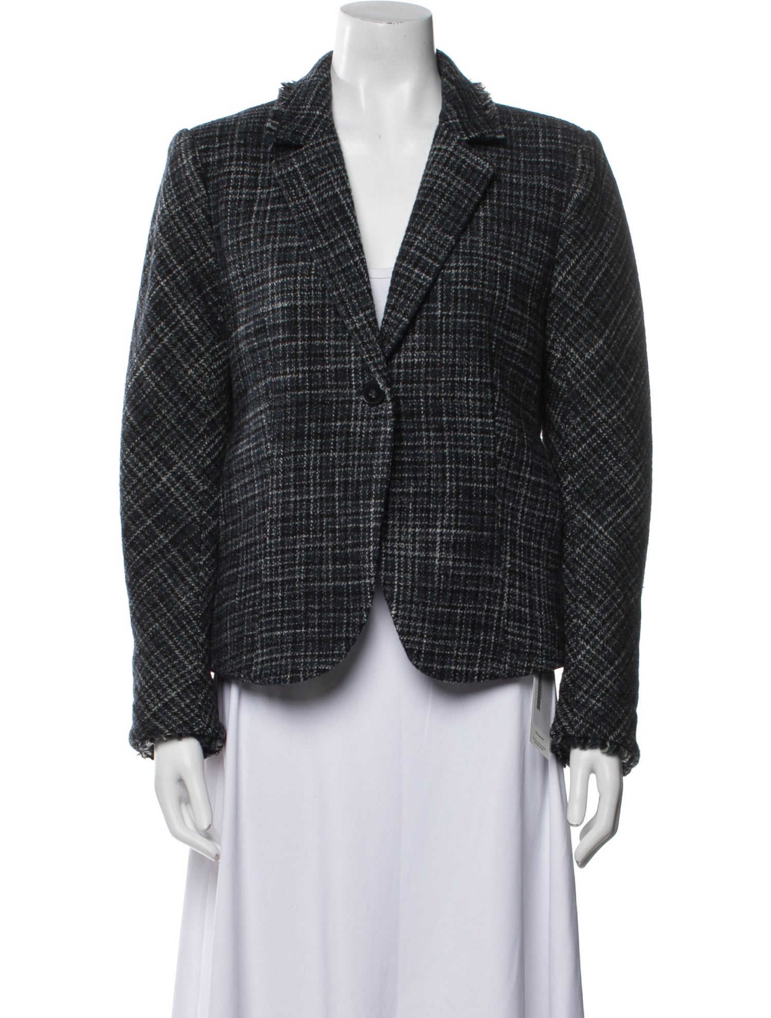 Theory Wool Plaid Print Blazer