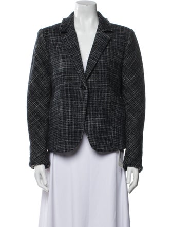 Theory Wool Plaid Print Blazer