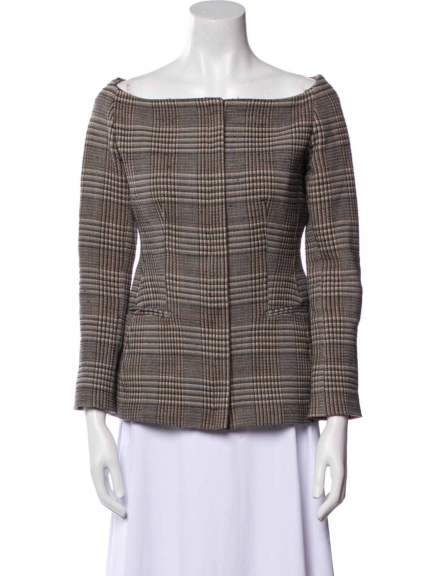 Theory Virgin Wool Plaid Print Jacket