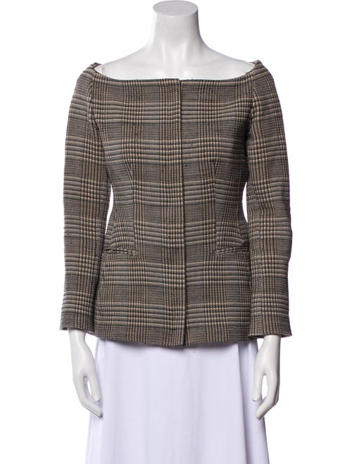 Theory Virgin Wool Plaid Print Jacket