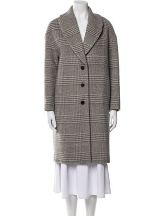 Theory Wool Plaid Print Peacoat