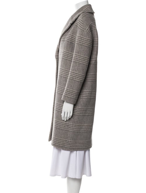 Theory Wool Plaid Print Peacoat