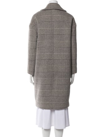 Theory Wool Plaid Print Peacoat