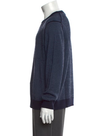 Theory Plaid Print Crew Neck Pullover