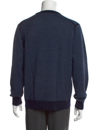 Theory Plaid Print Crew Neck Pullover