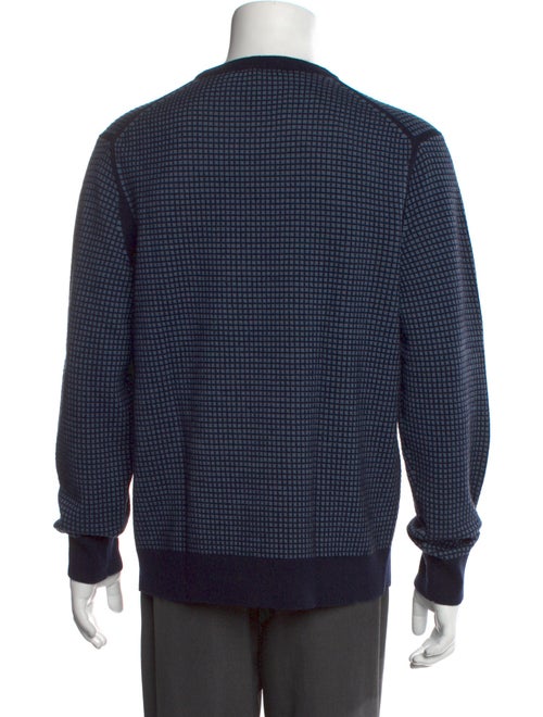 Theory Plaid Print Crew Neck Pullover