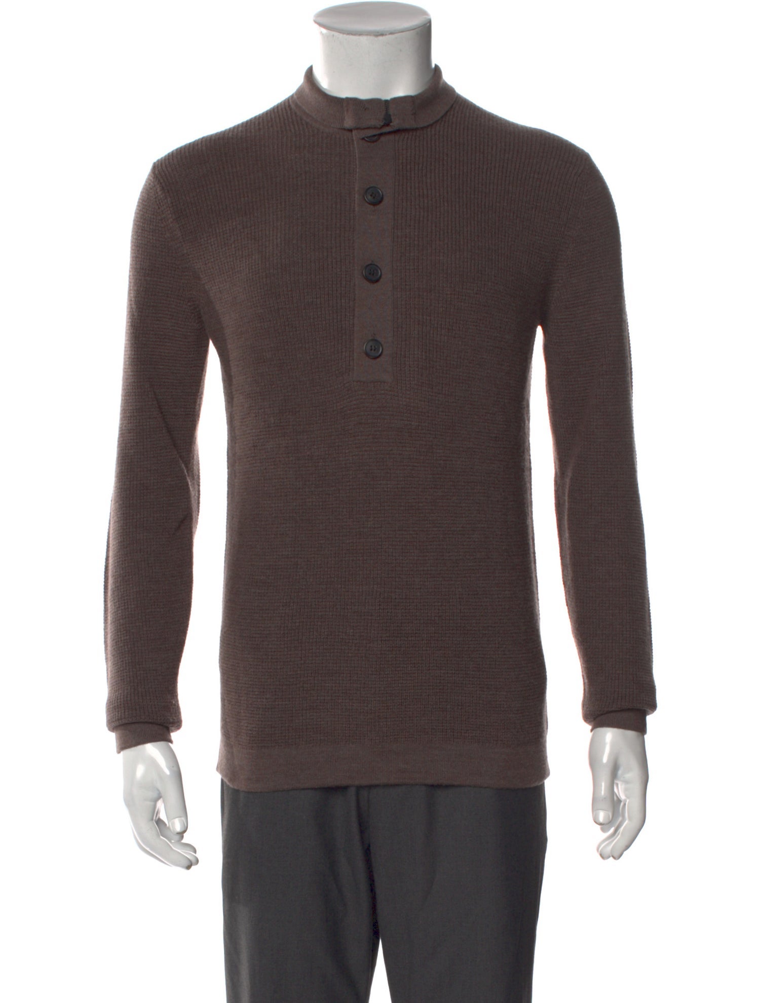 Theory Merino Wool Mock Neck Polo Sweater