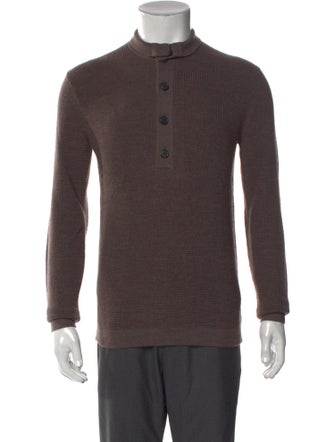 Theory Merino Wool Mock Neck Polo Sweater