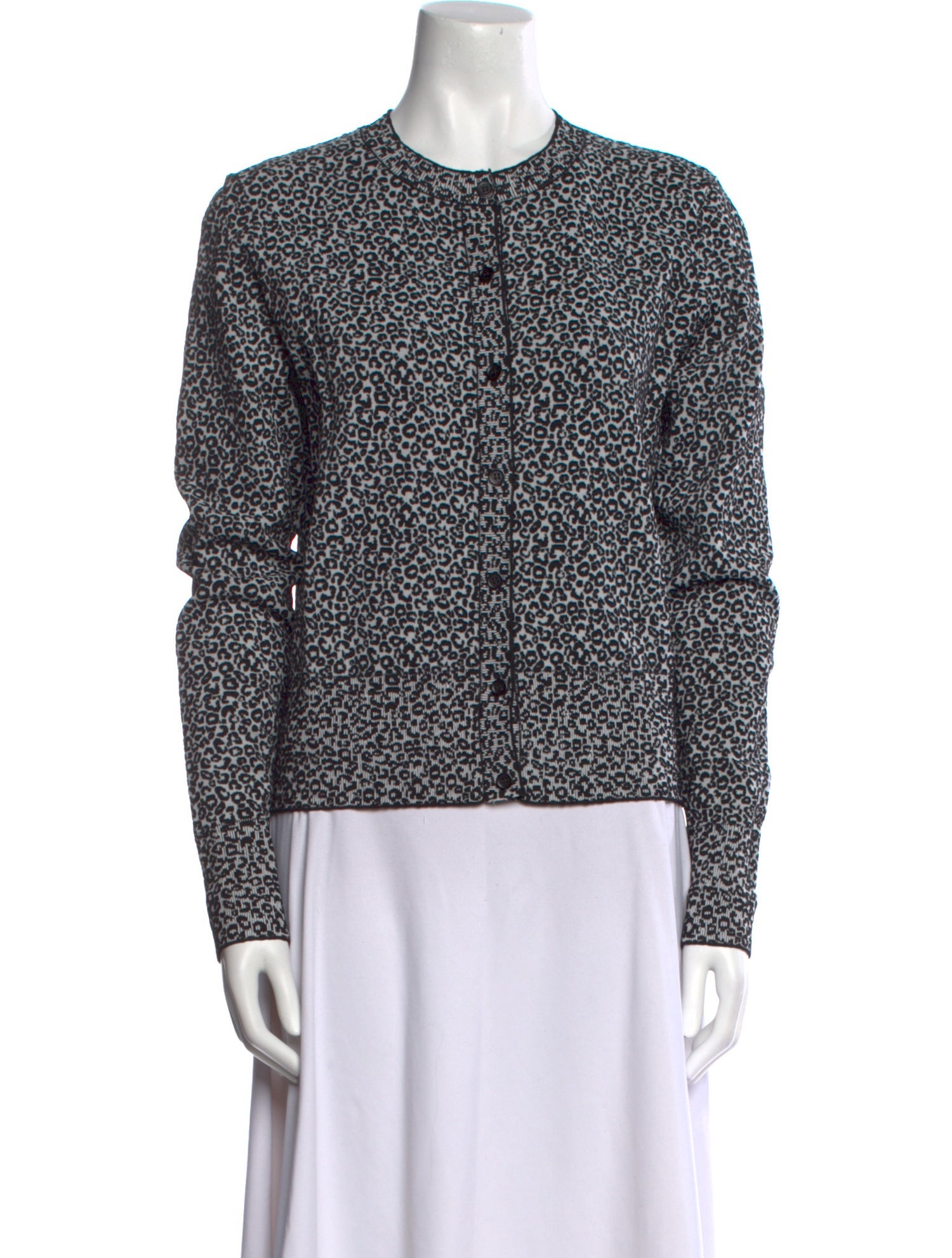 Theory Animal Print Crew Neck Sweater