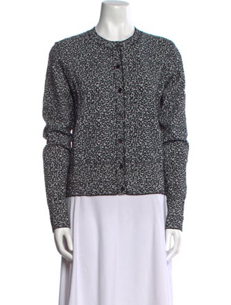 Theory Animal Print Crew Neck Sweater