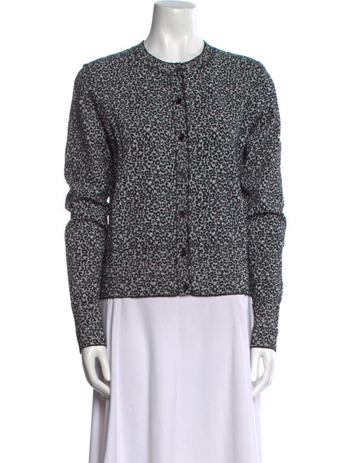 Theory Animal Print Crew Neck Sweater