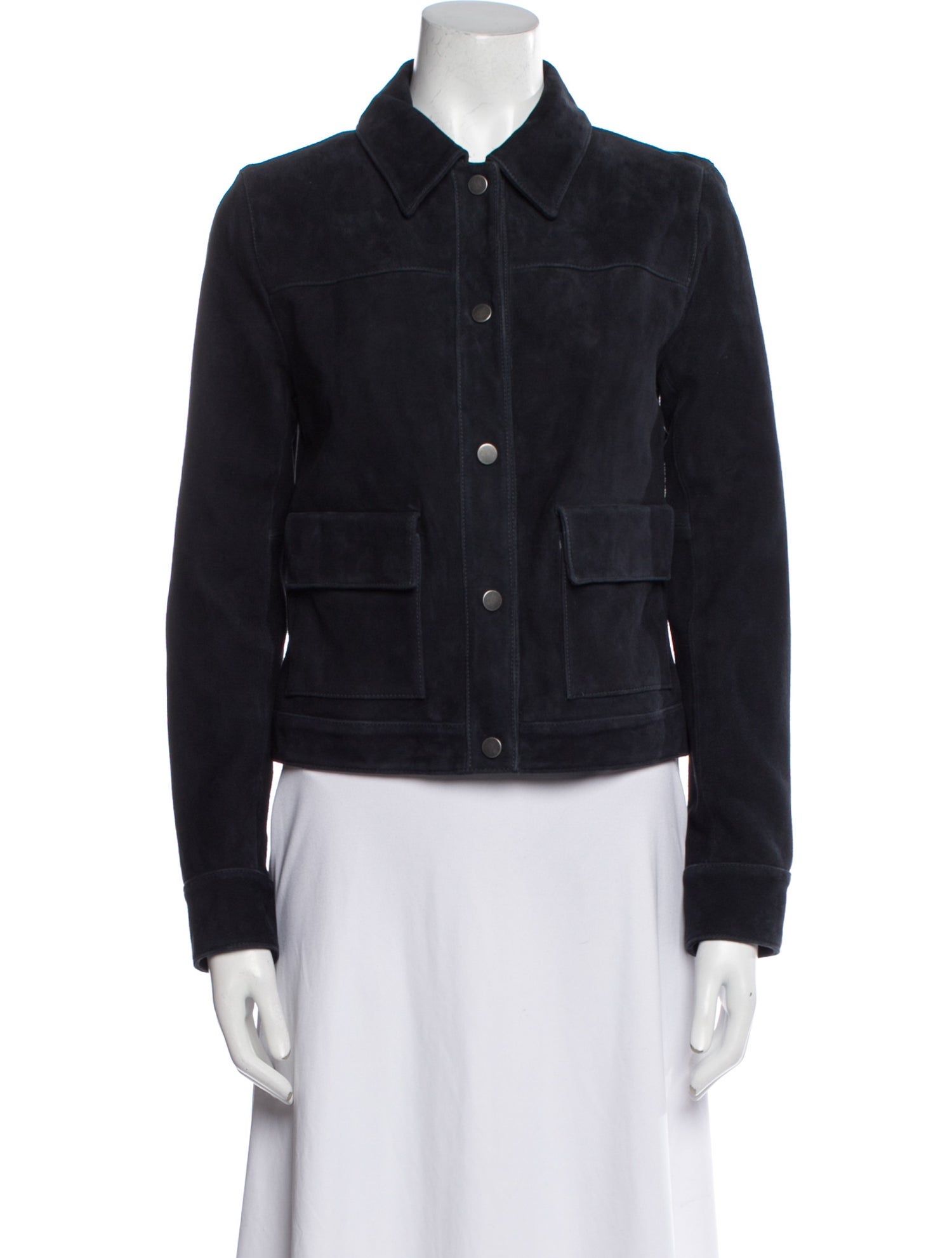 Theory Goat Leather Denim Jacket