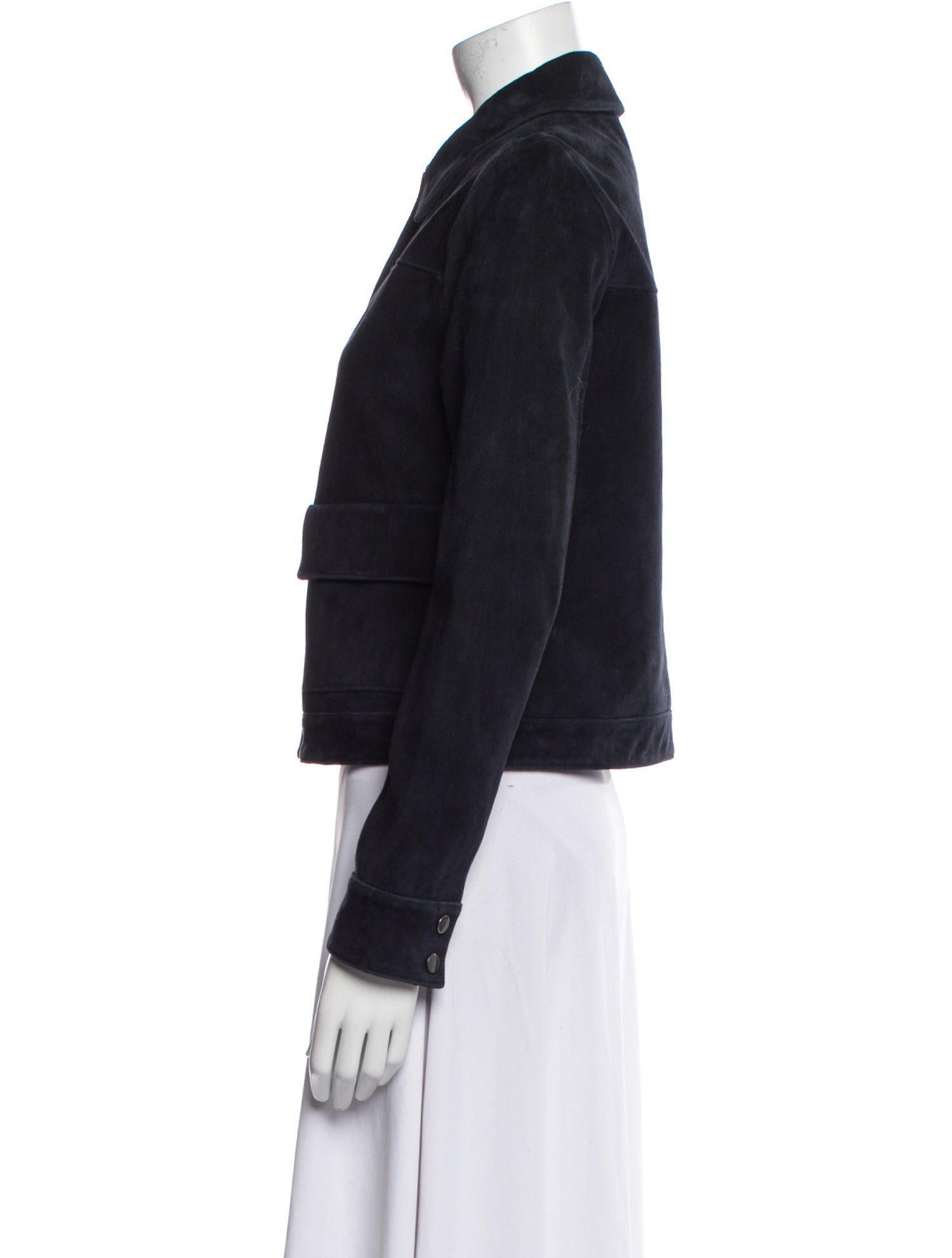 Theory Goat Leather Denim Jacket