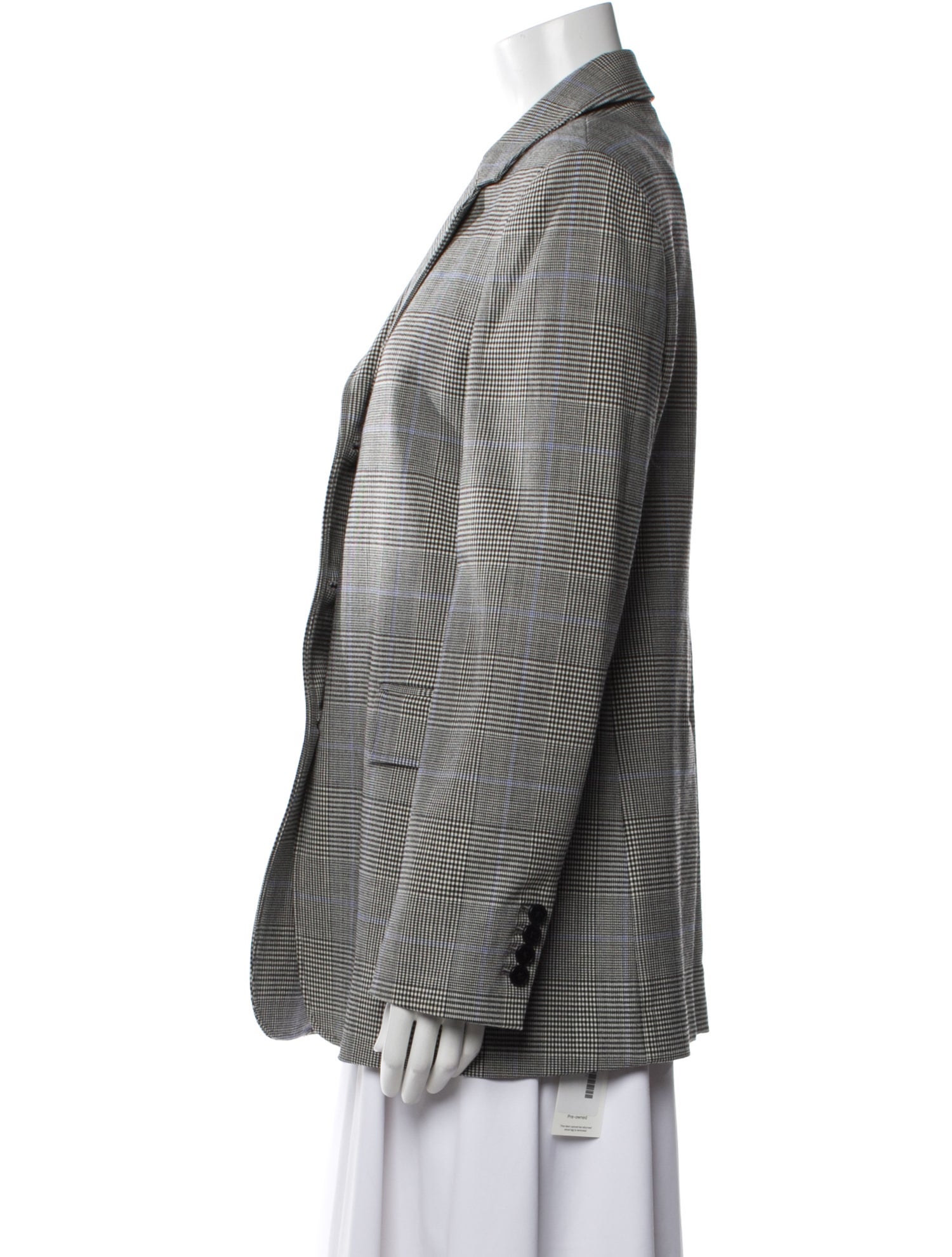 Theory Virgin Wool Plaid Print Blazer